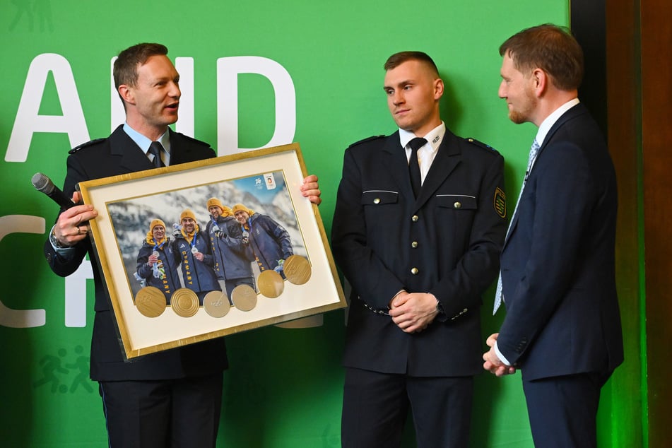 Francesco Friedrich hatte auch ein Geschenk für den Landesvater.