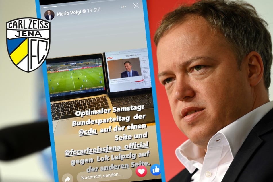 Sein Herz schlägt nicht nur für die Politik: Während des digitalen Bundesparteitages der CDU verfolgte Thüringens CDU-Fraktionschef Mario Voigt (44) mit dem linken Auge das Fußballspiel des FC Carl Zeiss Jena.