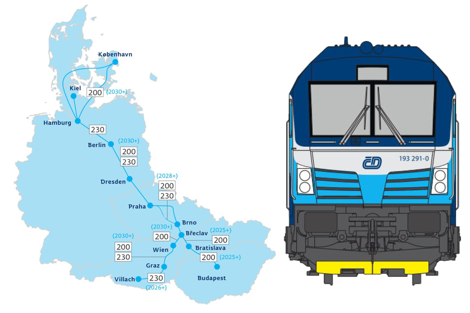 Das ist der "Fahrplan" der tschechischen Eisenbahnen für die neuen ComfortJets.