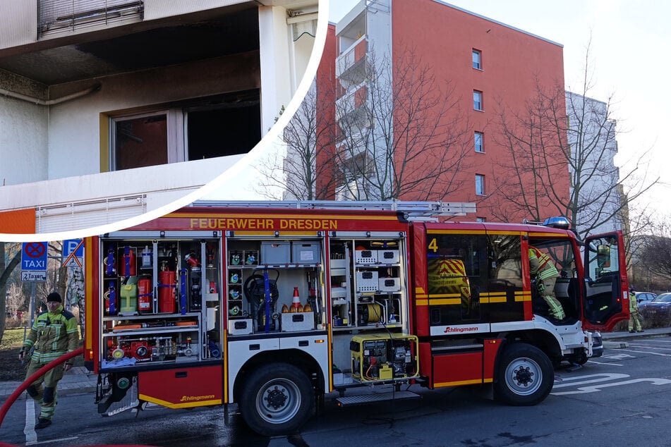 Dresden: Wohnungsbrand in Gorbitz: Leutewitzer Ring voll gesperrt