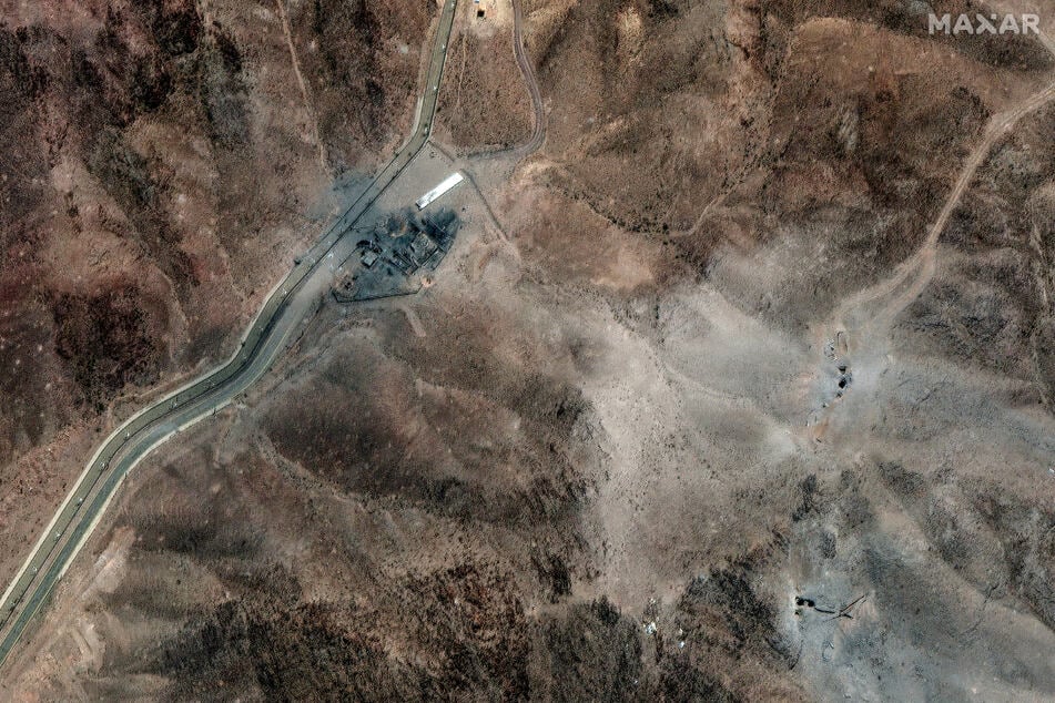 Ein Satellitenbild zeigt die Schäden an der Anreicherungsanlage Fordo am 24. Juni nach den US-Angriffen.