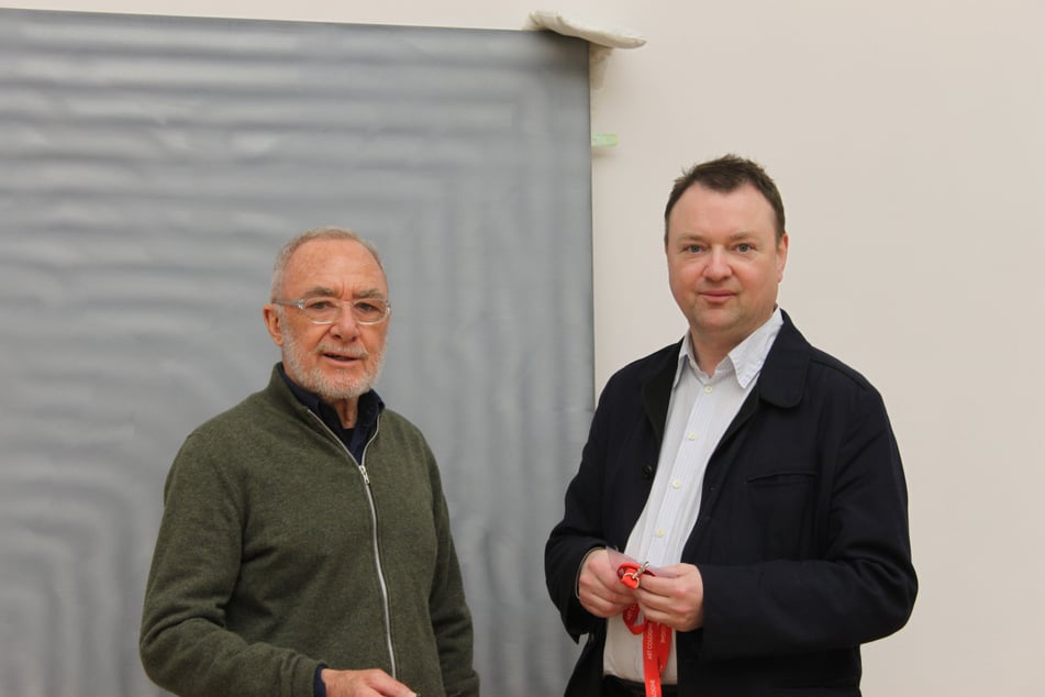Dietmar Elger (r.) zusammen mit Gerhard Richter im Albertinum. (Archivfoto)