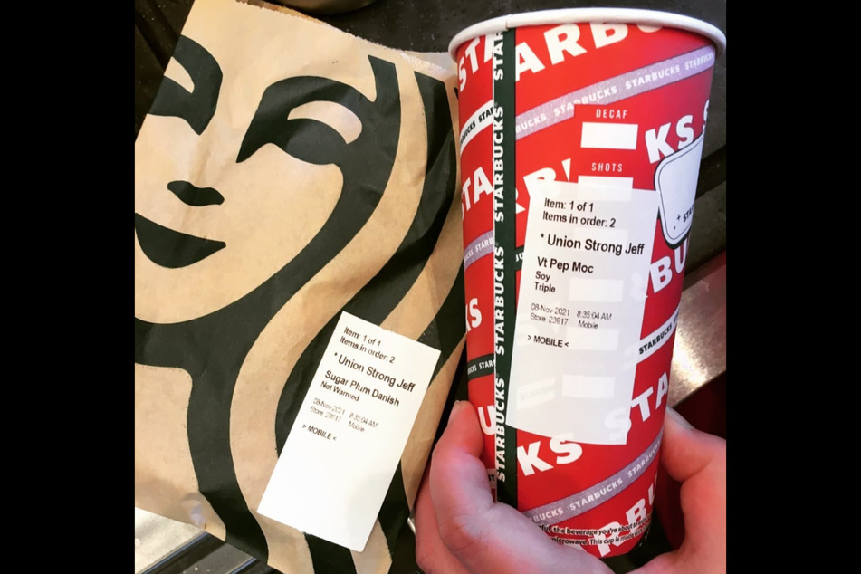 Starbucks workers are asking customers to show support for the union by placing orders under names like "Union Strong" and "Solidarity."