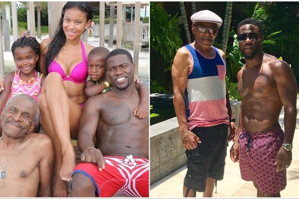 Kevin Hart (l) emotionally confirmed that his father has passed away.