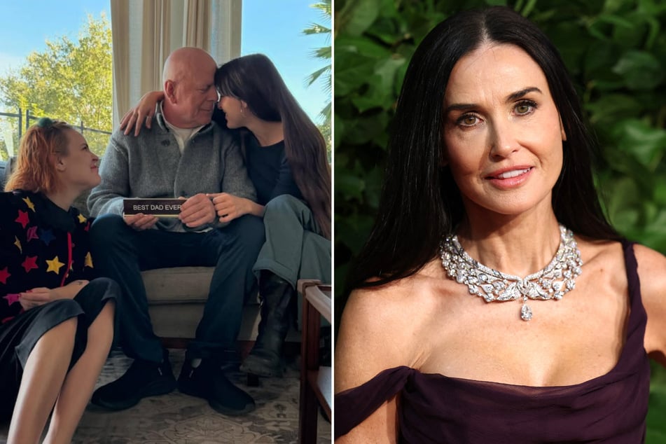 Demi Moore (r.) said her ex-husband Bruce Willis is in a "very stable place at the moment" after he was diagnosed with frontotemporal dementia (FTD).