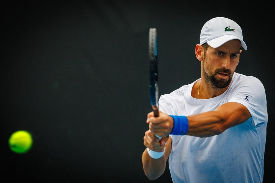 Serbia's Novak Djokovic attends a training session before the Brisbane International tennis tournament in Australia on December 29, 2024.