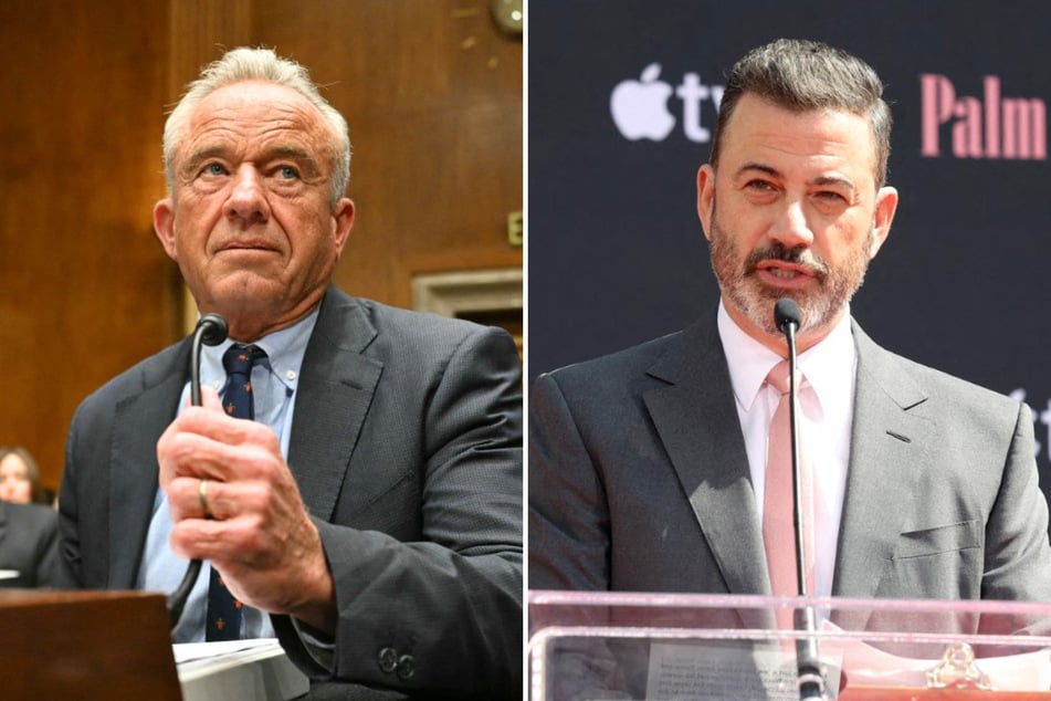 Jimmy Kimmel (r.) fired back after Robert F. Kennedy Jr. shared a social media post about the "collapse of liberal comedy."