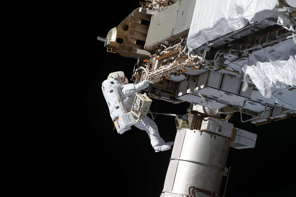 NASA spacewalker Victor Glover working on the International Space Station in January.