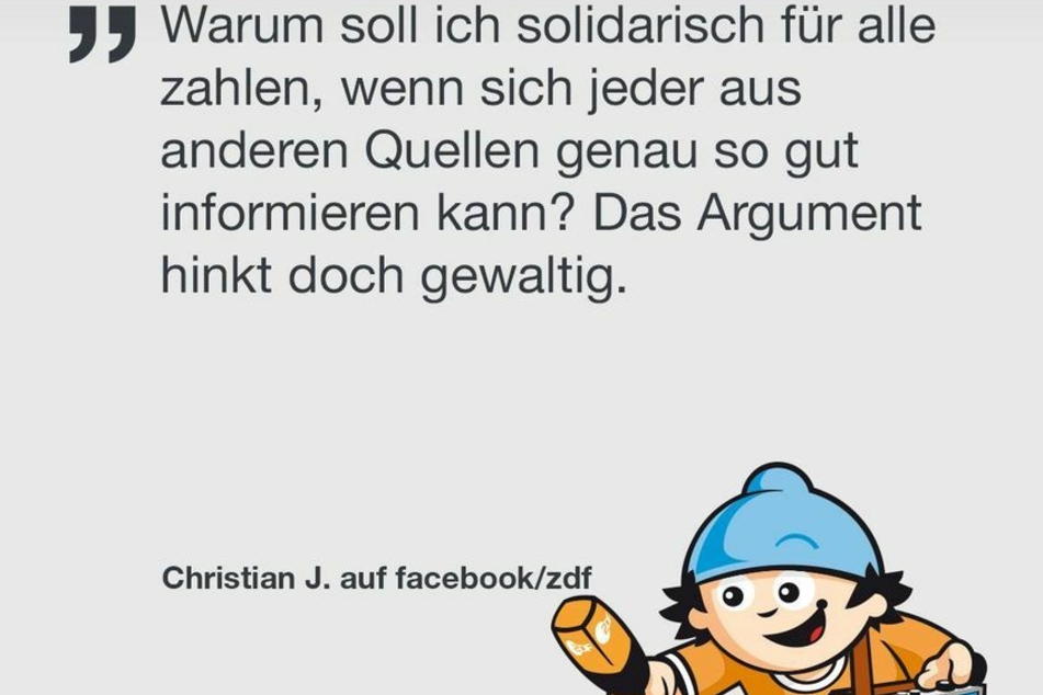 "Warum soll ich solidarisch zahlen?" Das ZDF antwortete Christian.
