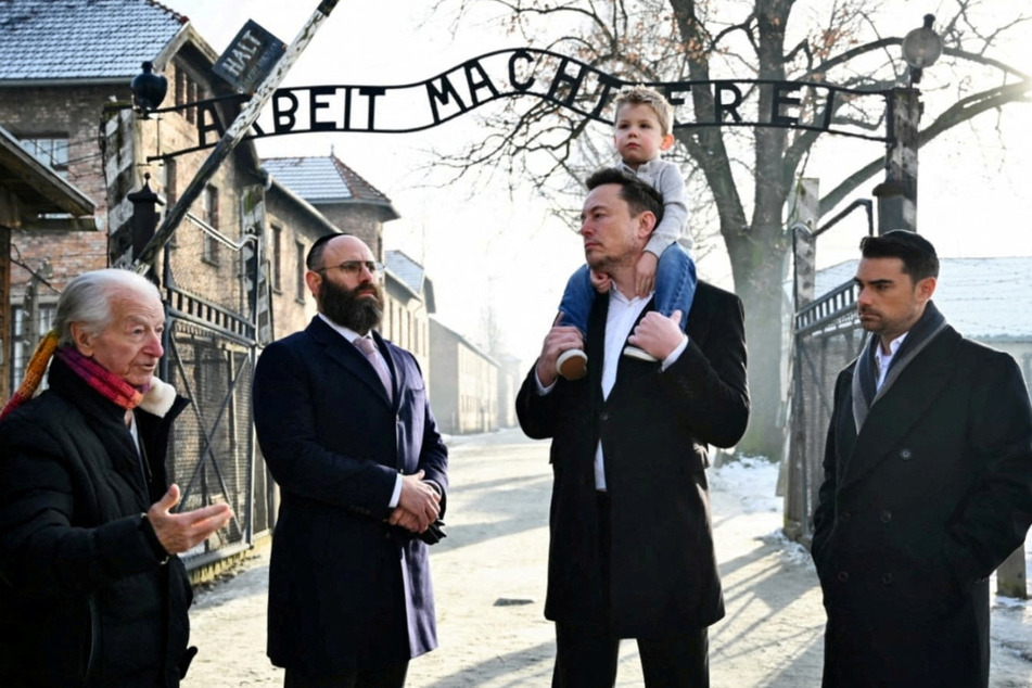 Elon Musk (second from r) faced widespread backlash for endorsing an antisemitic post on X in November 2023.