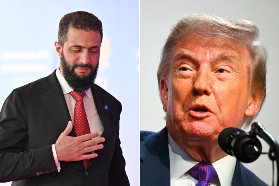 In a recent social media post, President Ahmed al-Sharaa (l) of Syria thanked US President Donald Trump (r) for sending him gift boxes of cologne.