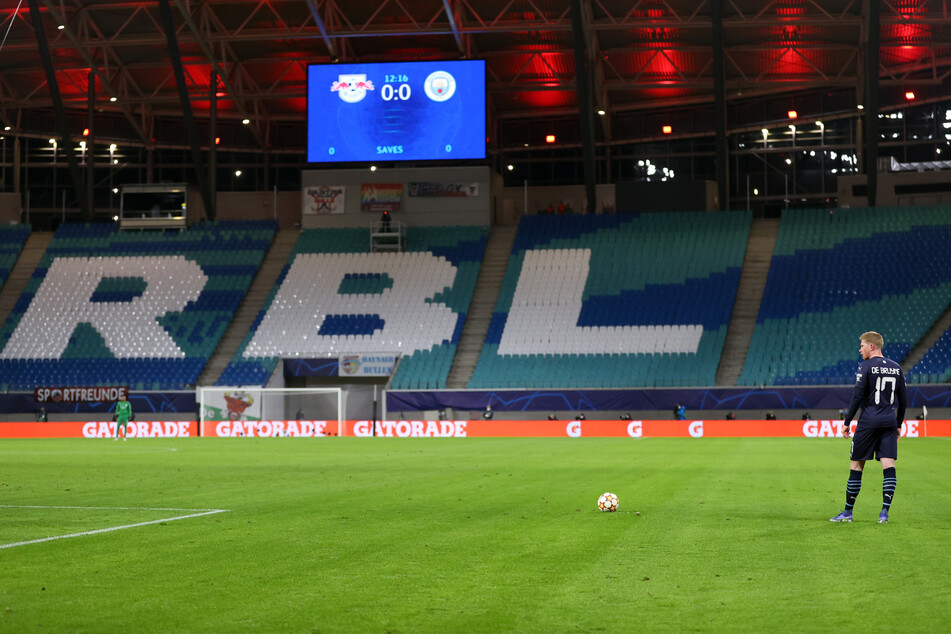 Abschließendes Gruppenspiel in der Champions League ohne Fans: Die Leipziger Red Bull Arena blieb auch am Dienstagabend leer.