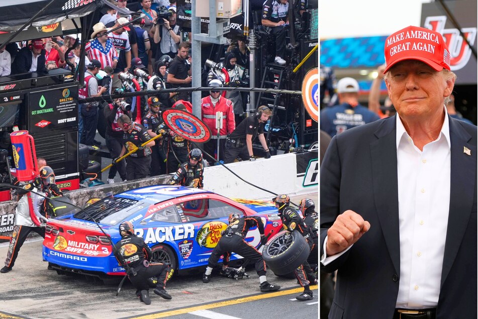 Trump makes surprise visit to NASCAR race in bid to woo swing state voters