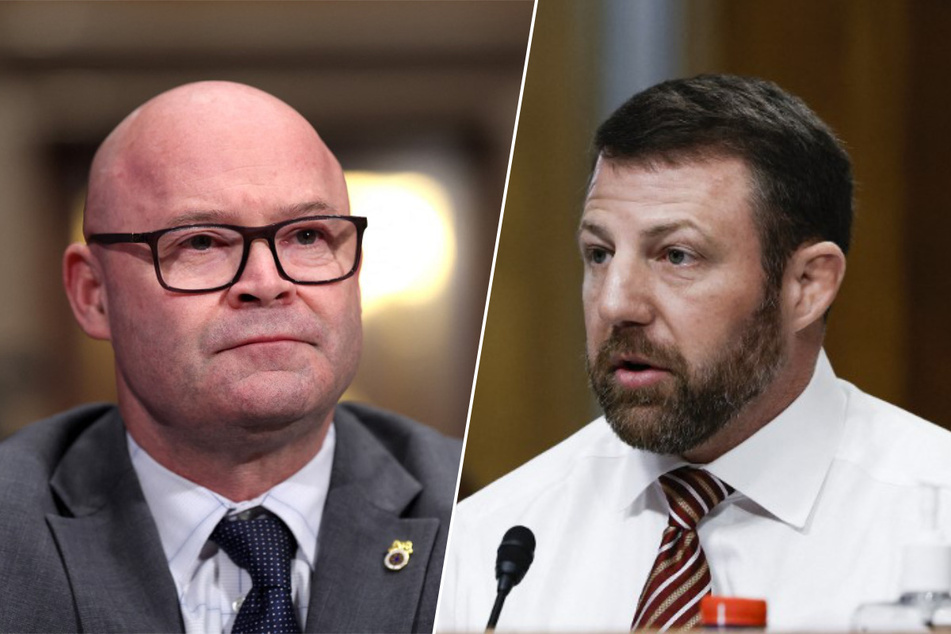 US Senator Markwayne Mullin (r.) challenged Teamsters President Sean O'Brien to fight during a Senate labor committee hearing on Tuesday.