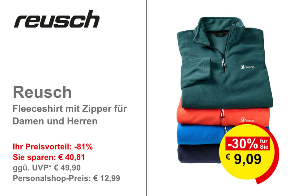 Reusch Fleeceshirt mit Zipper für Damen und Herren