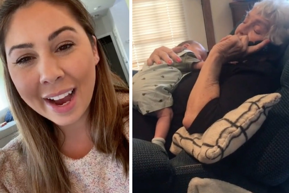 Amanda (l) stellt klar: sie und Zach sind zwar kein Paar mehr, haben aber dennoch Kontakt miteinander. Auch die Oma kümmere sich intensiv um den Kleinen.
