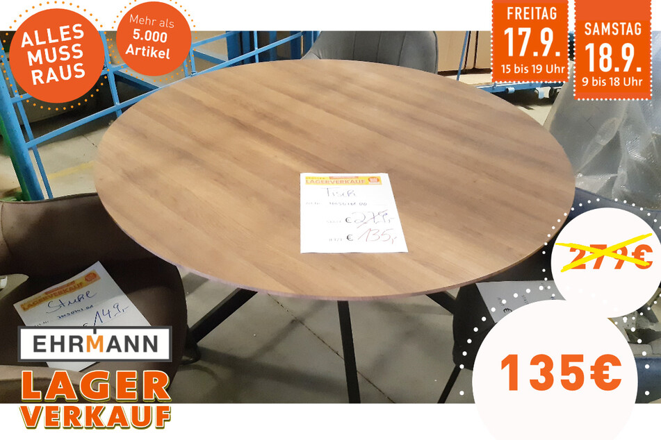Tisch für 135 statt 279 Euro