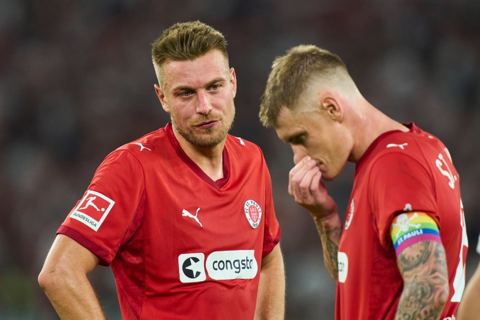 Hauke Wahl (31, l.) und Kapitän Eric Smith (28) schlugen nach der Niederlage beim VfB Stuttgart Alarm.
