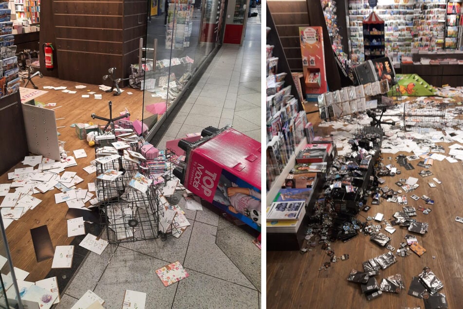 Im "Press &amp; Books" am Ostbahnhof wurden mehrere Warenständer umgerissen.