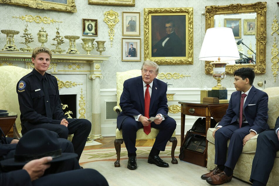 Auch Nathaniel Rai (10, r.) war bei dem Besuch im Weißen Haus dabei.