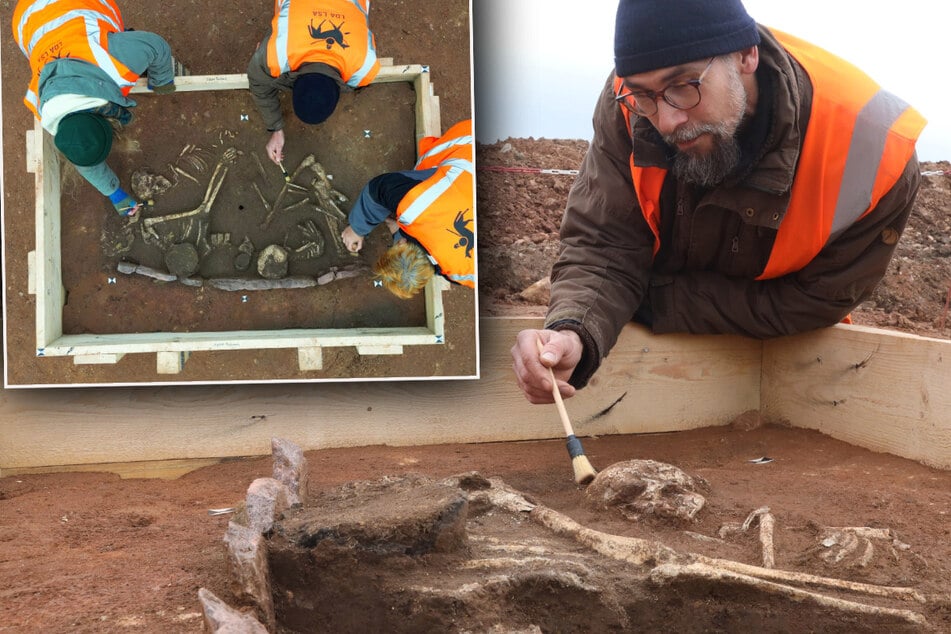 4200 Jahre altes Familiengrab in Mitteldeutschland entdeckt! "Mann hat den Arm über das Kind gelegt"