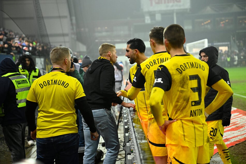 BVB-Kapitän Emre Can (31, M.) stellte sich nach der Pleite in Kiel den eigenen Fans.