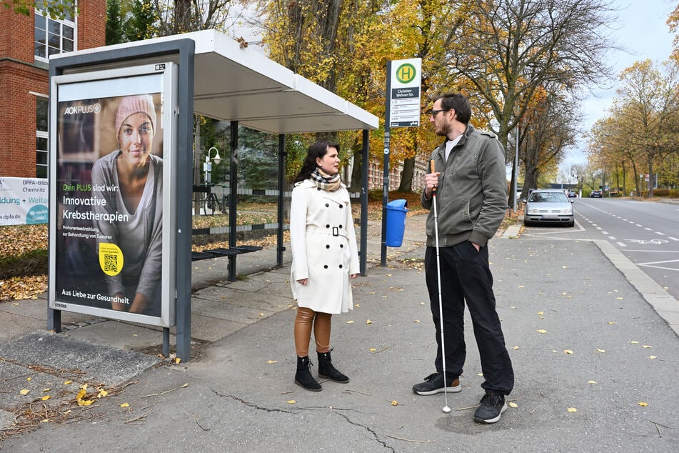 An der Behindertenwerkstatt Christian-Wehner-Straße hat die Bushaltestelle keine digitale Anzeige.