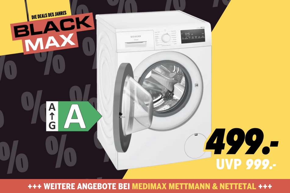 Siemens-Waschmaschine für 499 statt 999 Euro.