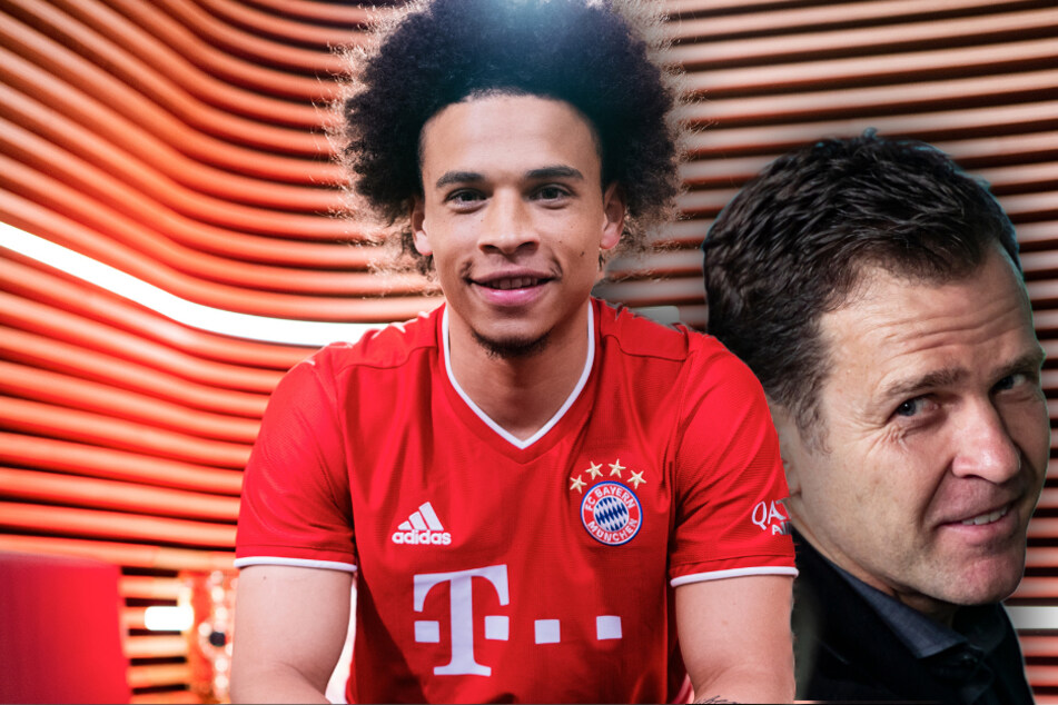 DFB-Direktor Oliver Bierhoff (r, 52) begrüßt den Wechsel von Nationalspieler Leroy Sané (24) zum FC Bayern München. (Bildmontage)