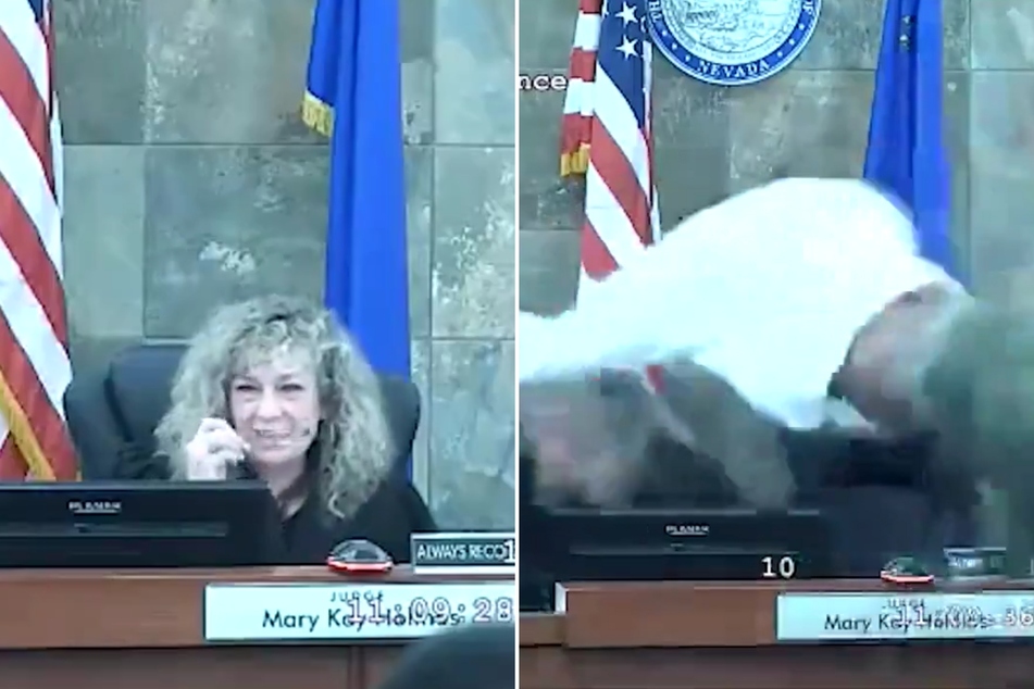 Wild video shows defendant leap and attack judge in Nevada courtroom