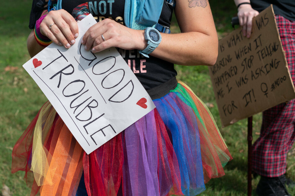 Austinites protested for equal rights, voting rights, an end to domestic violence, and other issues at the Women's March in October 2020.