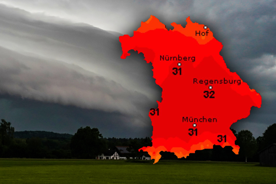 Es wird heiß im Freistaat Bayern! Zu den hohen Temperaturen gesellen sich allerdings auch teils heftige Gewitter.