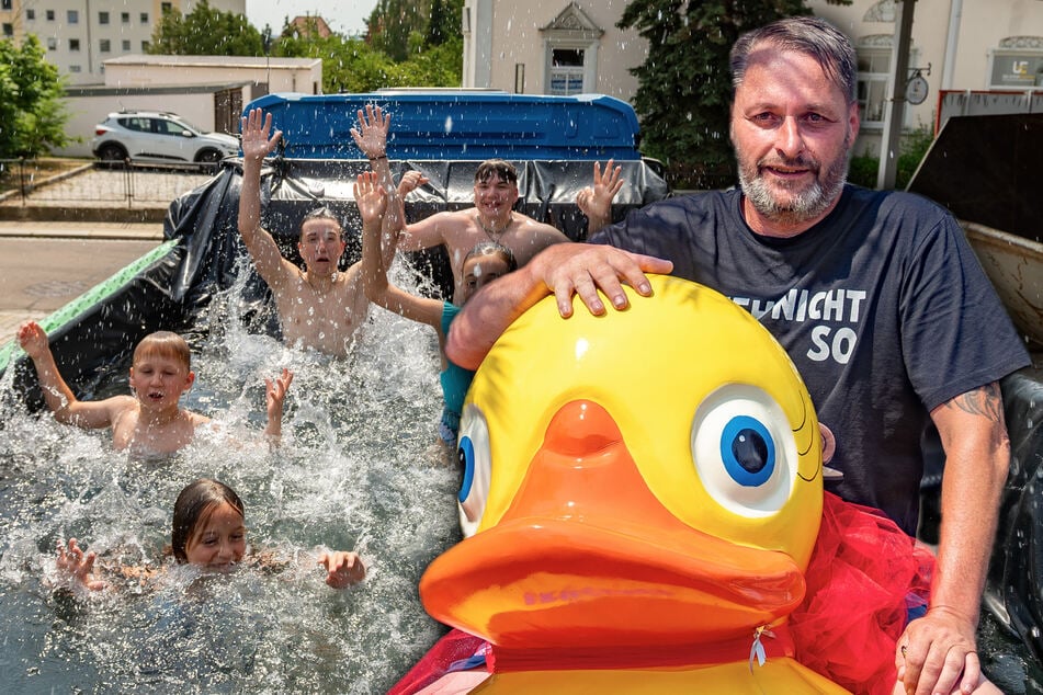Wirklich coole Fanmeile: Sachse baut sich Pool in den Laster