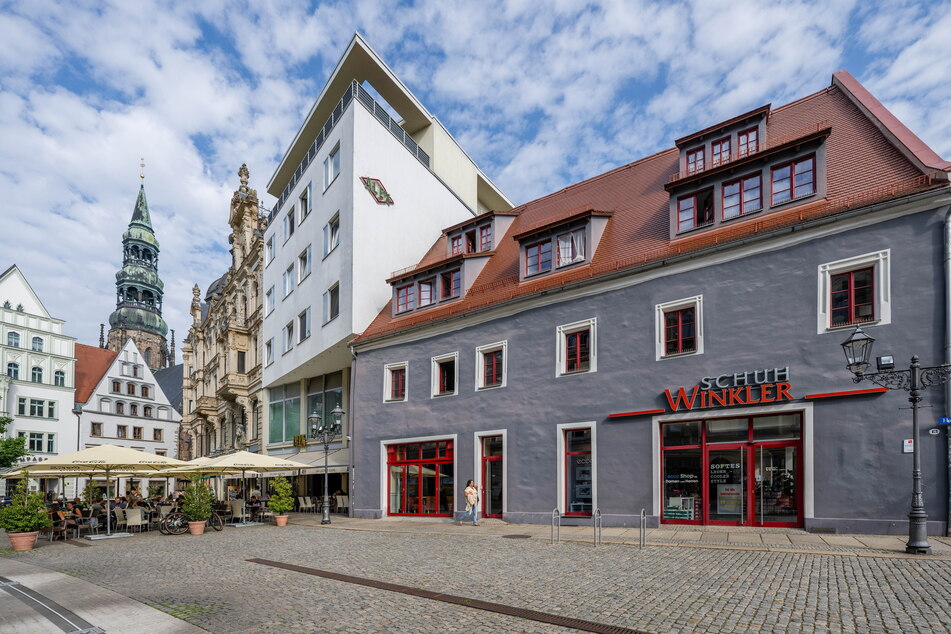 Der Zwickauer Hauptmarkt, mit dem Dom im Hintergrund.