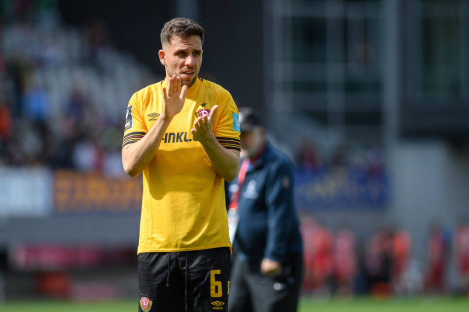 Von Dynamos Dauertorjäger Ahmet Arslan (29) gab es Applaus für Vorbreiter Jakob Lemmer (23).