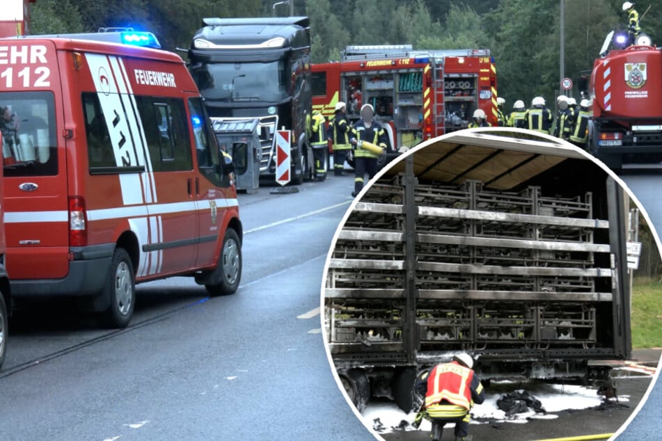 Lkw-Anhänger geht in Flammen auf: Tschechen-Grenze für mehr als eine Stunde dicht