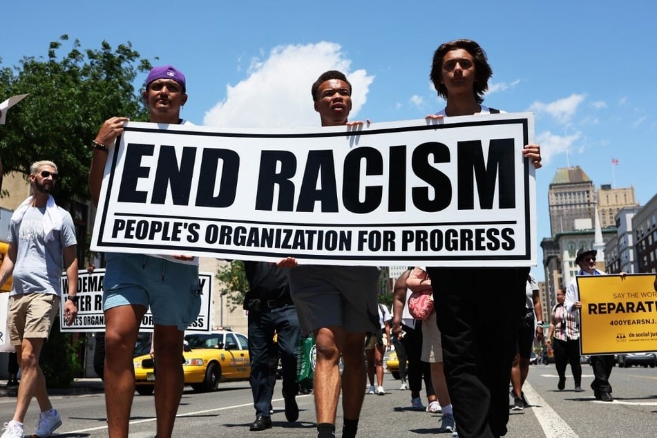 New Jerseyans march for racial and reparative justice in Newark on Juneteenth 2022.