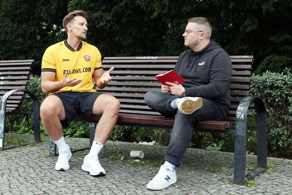 Thomas Melchior (46, l.) im Gespräch mit TAG24-Sportredakteur Florian Mentele (32).