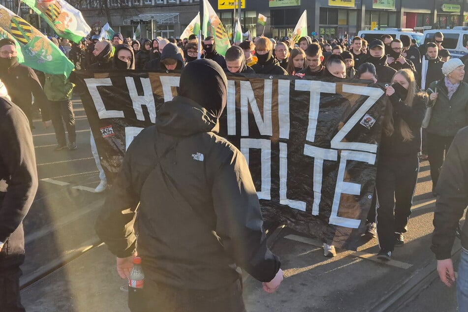 Die Gruppierung "Chemnitz Revolte" demonstrierte am 18. Januar gegen die Eröffnung der Kulturhauptstadt.