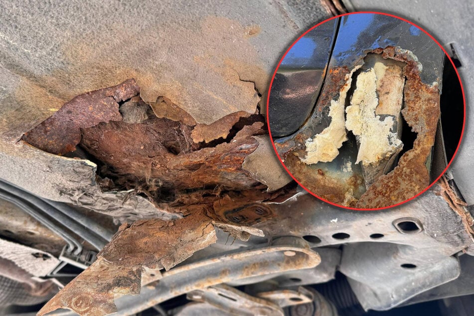 Berlin: Löcher mit Bauschaum gestopft: Polizei stoppt völlig marode Rostlaube