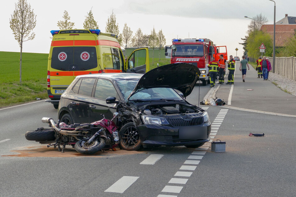 Auf der Minkwitzer Landstraße in Leisnig ereignete sich der Unfall.