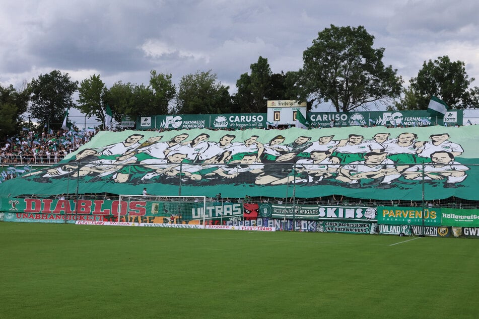 Die Fans der BSG Chemie Leipzig haben sich für das Spiel eine tolle Choreo einfallen lassen.