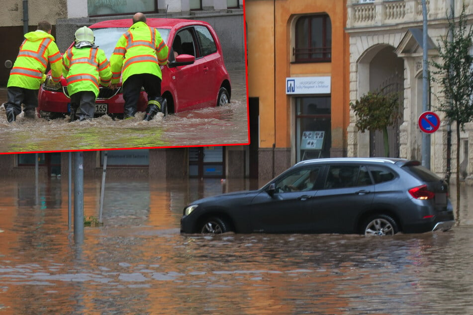 Heftige Regenfälle in Sachsen: Bäume entwurzelt, Straßen unter Wasser!