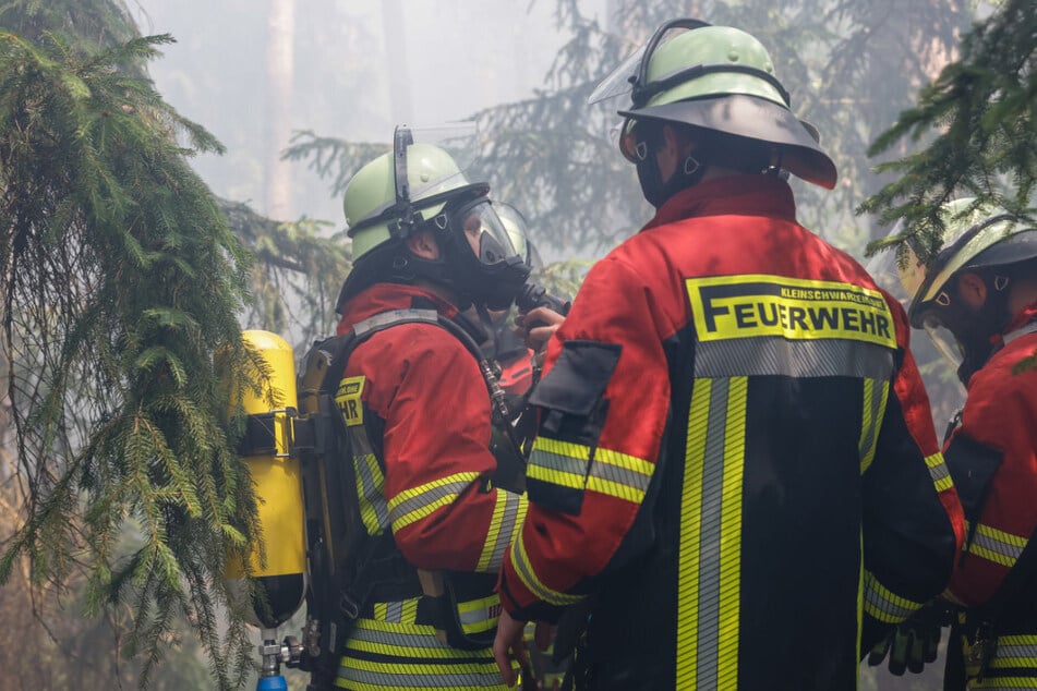 Etwa 400 Feuerwehrleute aus dem gesamten Umfeld helfen dabei, den Waldbrand unter Kontrolle zu bekommen.