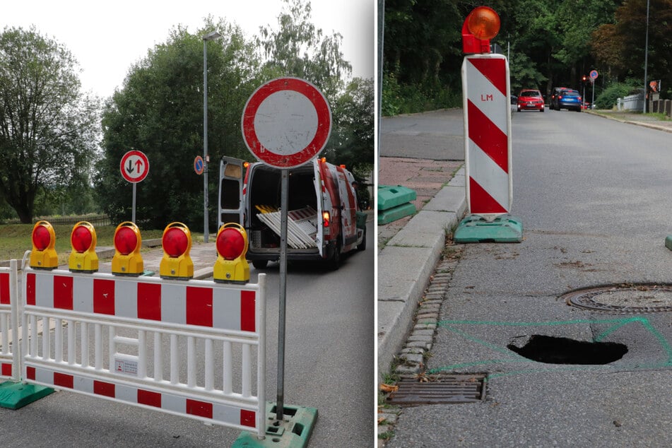 Chemnitz: Loch in der Fahrbahn! Diese Straße in Chemnitz ist ab sofort gesperrt