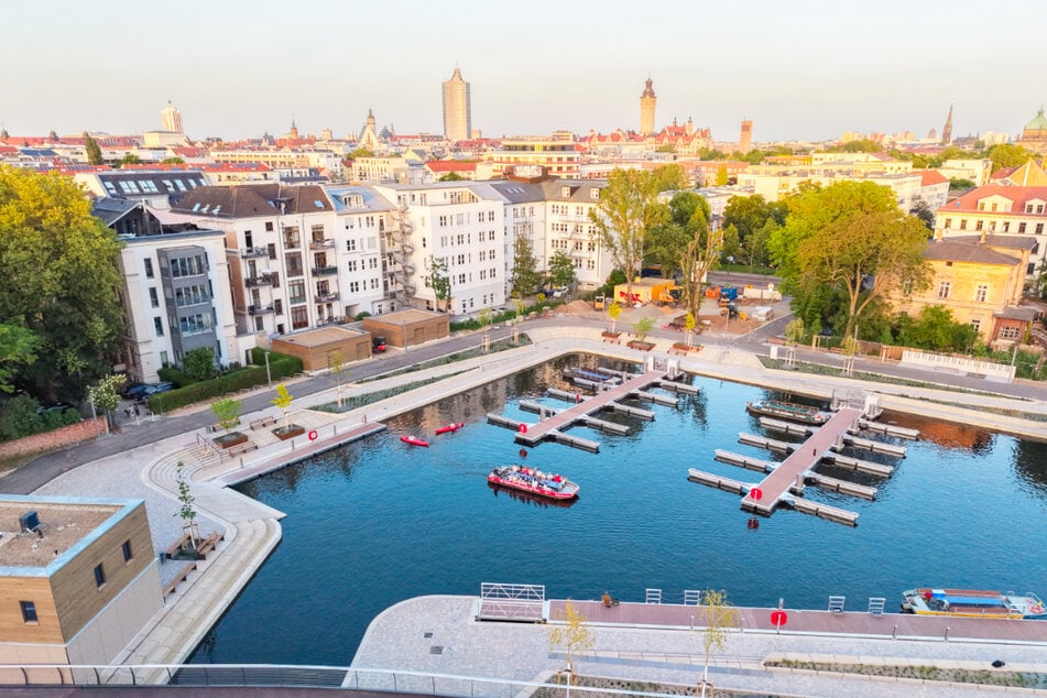 Erst im Juni eröffnet: der Stadthafen Leipzig.