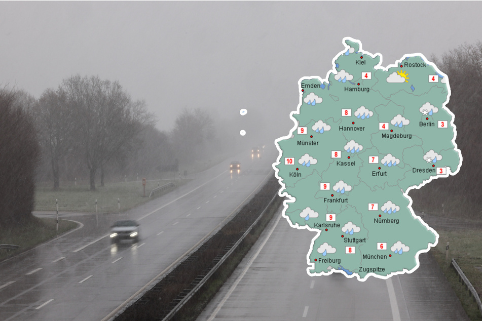 Laut DWD ist am heutigen Samstag vielerorts mit Niederschlägen von 60 bis 90 Liter pro Quadratmeter in 48 bis 72 Stunden zu rechnen. Die Karte zeigt die Temperaturen in Deutschland am heutigen Samstag.