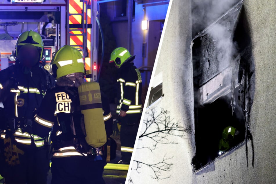 Chemnitz: Verheerender Wohnungsbrand in Chemnitz: Bewohner springt aus Fenster