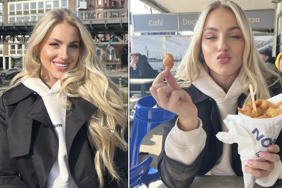 Die "schönste Fußballspielerin der Welt" Ana Maria Marković (23) genoss die Sonne und gönnte sich eine große Portion frittierte Shrimps.