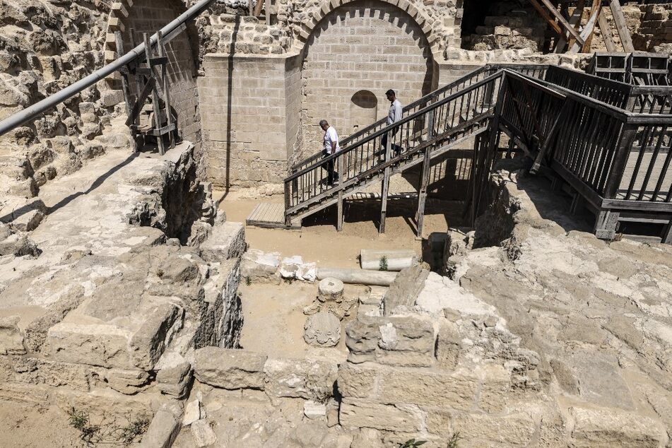 The archaeological site of Saint Hilarion in the center of the Gaza Strip, depicted here in June 2022, has been added to UNESCO's endangered list.